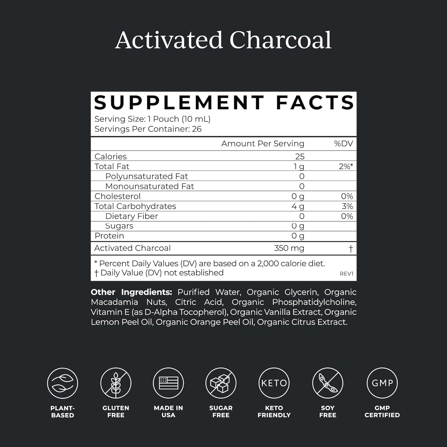 High Potency Probiotic & Activated Charcoal Liquid Supplement - Supports Digestion, Detox & Relief - 50 Billion CFU - Men & Women - Alleviate Gas & Bloating