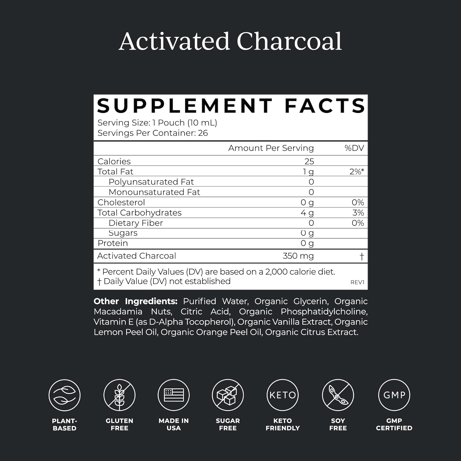 High Potency Probiotic & Activated Charcoal Liquid Supplement - Supports Digestion, Detox & Relief - 50 Billion CFU - Men & Women - Alleviate Gas & Bloating