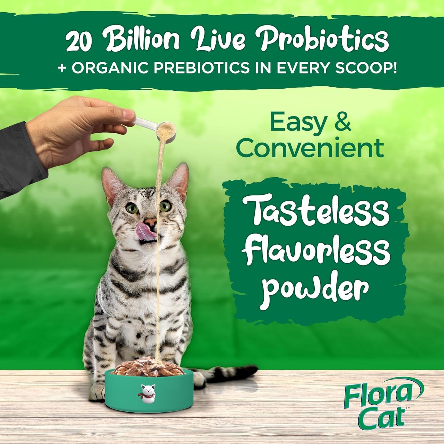 High Potency Probiotic Powder Supplement for Cats - 20 Billion Cultures, 10 Diverse Strains - Digestive and Immune Support - 30 Scoops