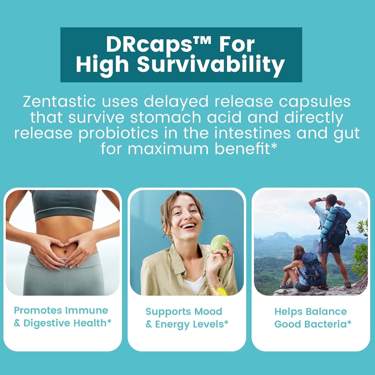 High Potency Probiotic & Prebiotic Supplement - 50 Billion CFU - Immune & Digestive Support for Men & Women - 16 Strains - 60 Delayed Release Capsules