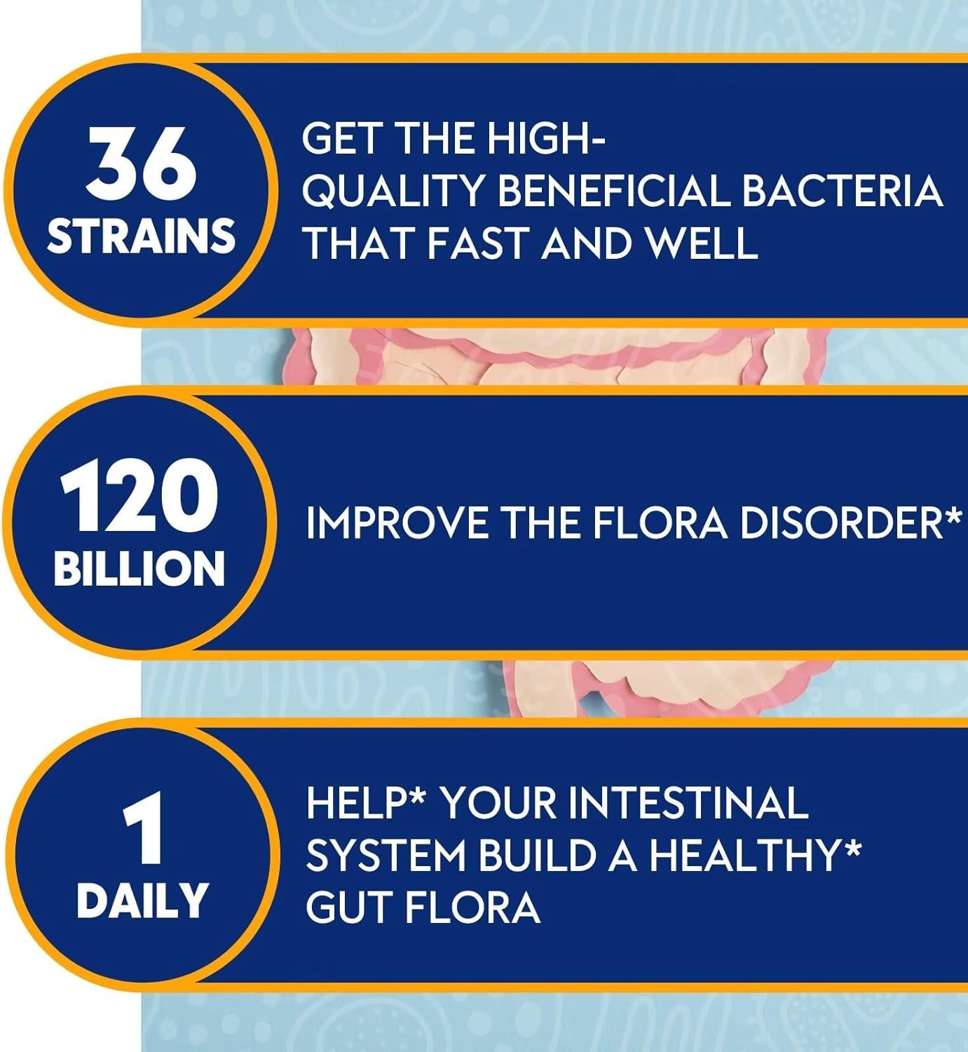 High Potency Probiotic Supplement with 120 Billion CFU and 36 Strains for Digestive Health - 30 Delayed Release Capsules