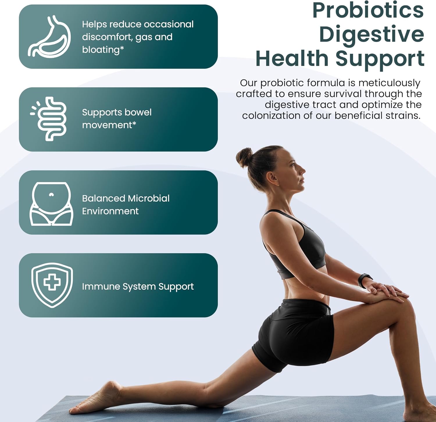 High Potency Probiotic Supplement with 200 Billion CFUs, 15 Strains, Prebiotics & Enzymes - 60 Vegan Capsules