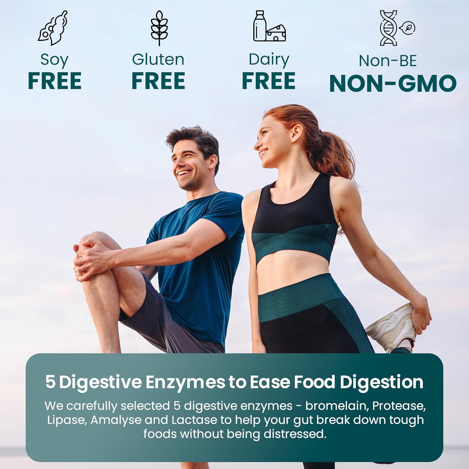 High Potency Probiotic Supplement with 200 Billion CFUs, 15 Strains, Prebiotics & Enzymes - 60 Vegan Capsules