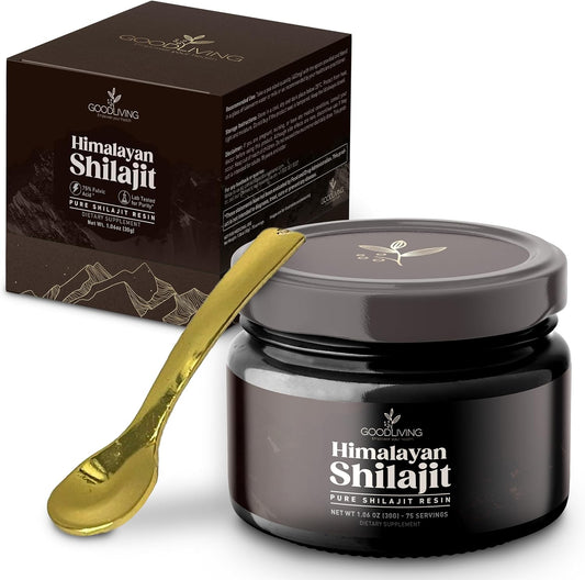 High Potency Pure Himalayan Shilajit Resin for Energy, Strength & Immune Support - 85+ Minerals, 75% Fulvic Acid - Lab-Tested 30g Shilajit Supplement for Men & Women