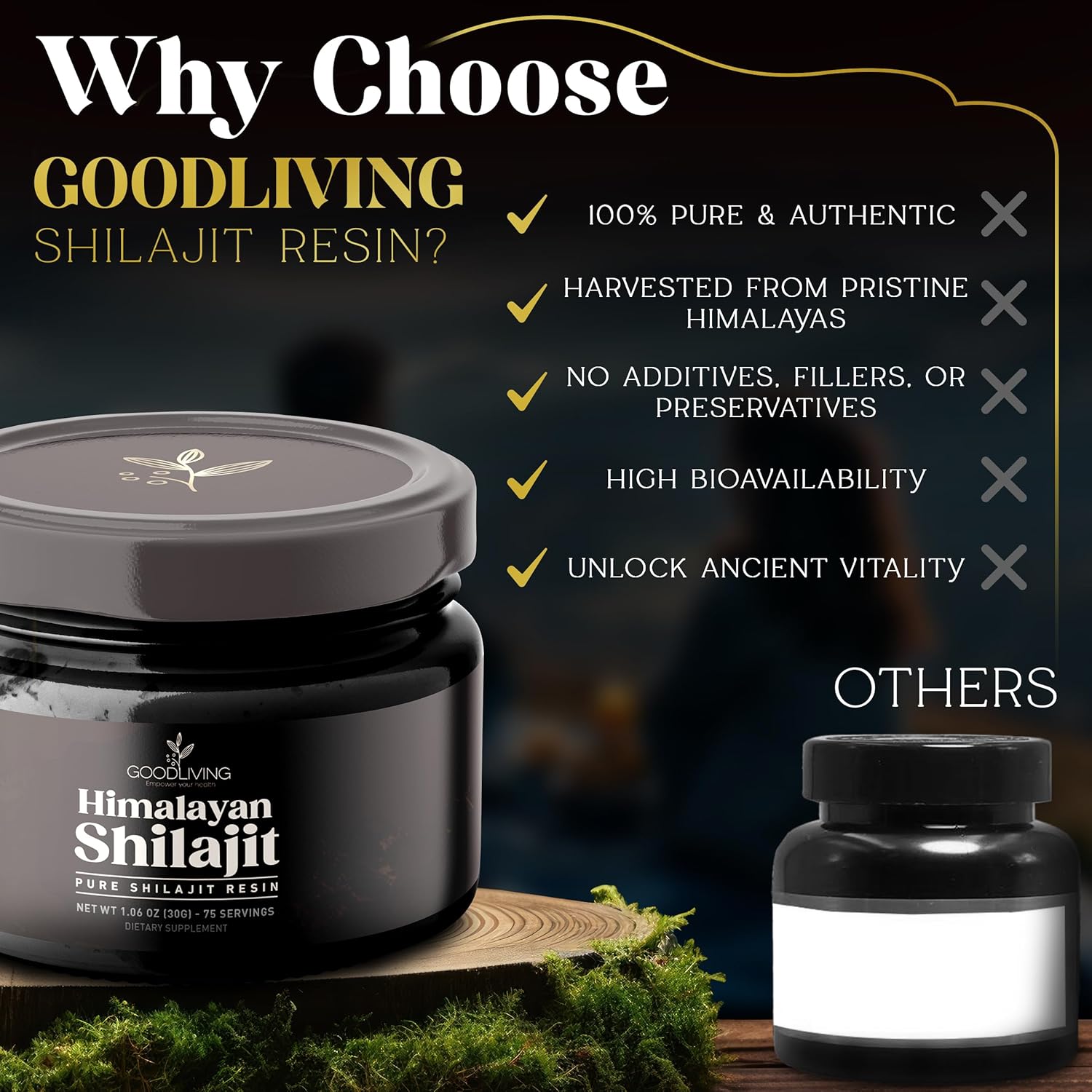High Potency Pure Himalayan Shilajit Resin for Energy, Strength & Immune Support - 85+ Minerals, 75% Fulvic Acid - Lab-Tested 30g Shilajit Supplement for Men & Women