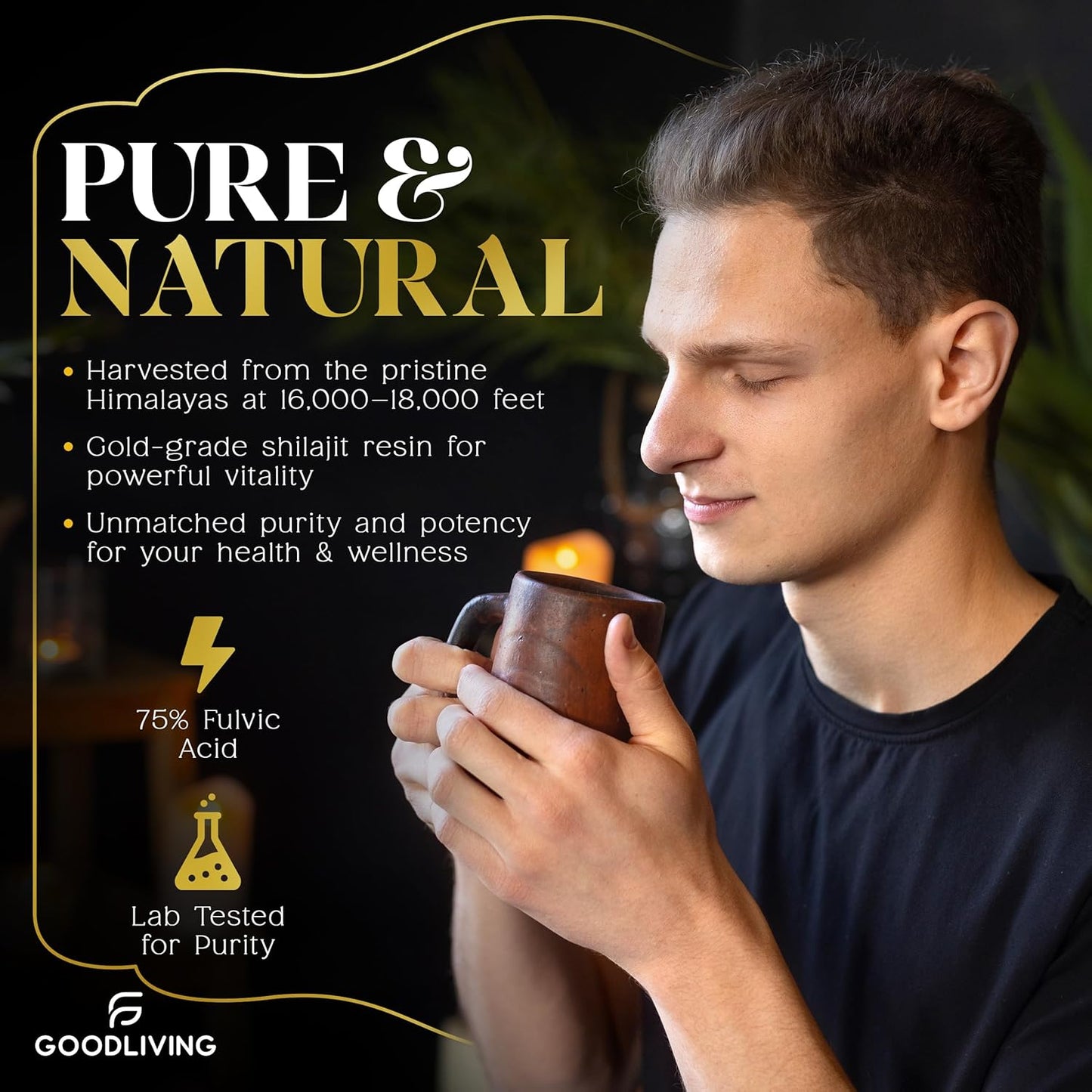 High Potency Pure Himalayan Shilajit Resin for Energy, Strength & Immune Support - 85+ Minerals, 75% Fulvic Acid - Lab-Tested 30g Shilajit Supplement for Men & Women