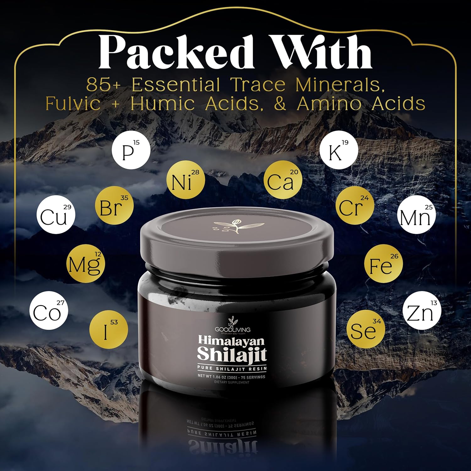 High Potency Pure Himalayan Shilajit Resin for Energy, Strength & Immune Support - 85+ Minerals, 75% Fulvic Acid - Lab-Tested 30g Shilajit Supplement for Men & Women