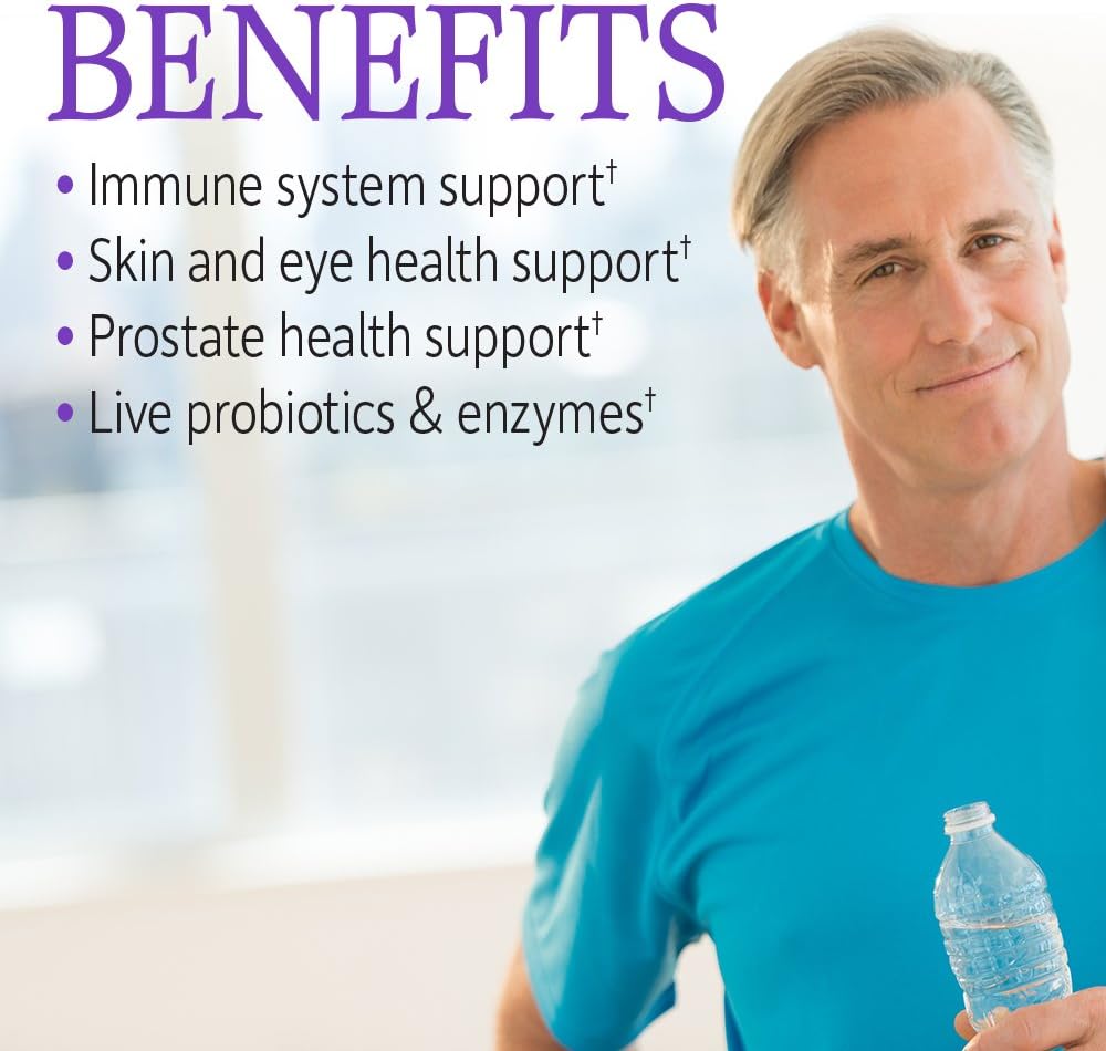 High Potency Raw Zinc and Vitamin C Multimineral Supplement for Men Over 50 - Garden of Life Vitamin Code 50 & Zinc 30mg