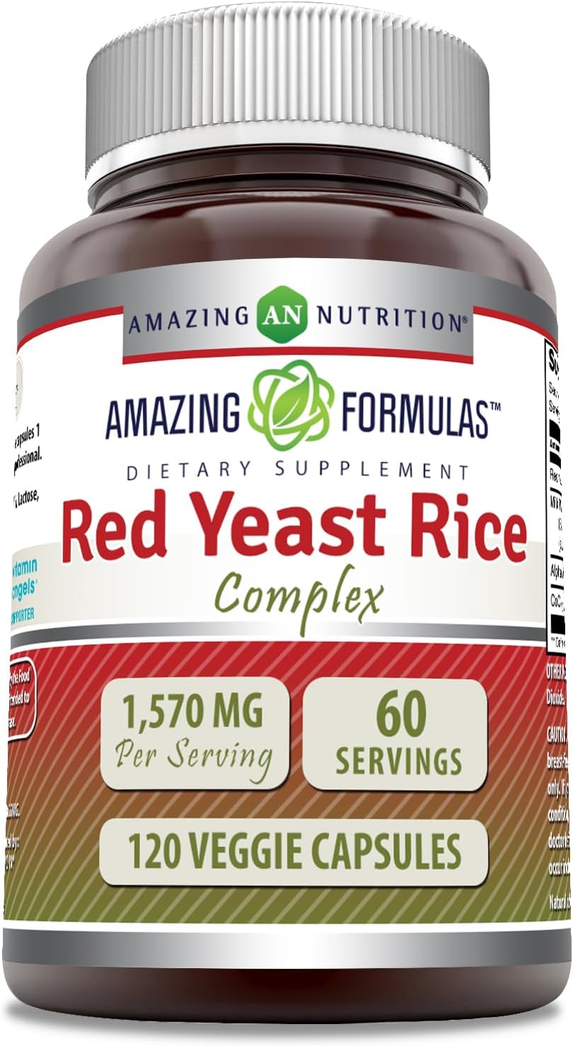 High Potency Red Yeast Rice Complex with Alpha Lipoic Acid, CoQ10, Milk Thistle Extract - 120 Veggie Capsules - Made in USA - 1570 Mg Per Serving