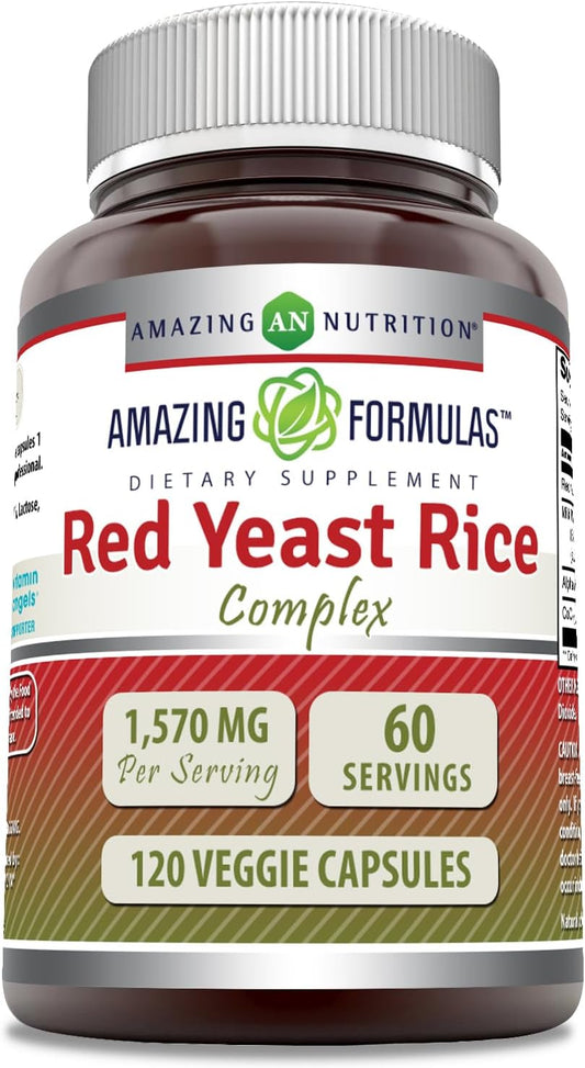 High Potency Red Yeast Rice Complex with Alpha Lipoic Acid, CoQ10, Milk Thistle Extract - 120 Veggie Capsules - Made in USA - 1570 Mg Per Serving