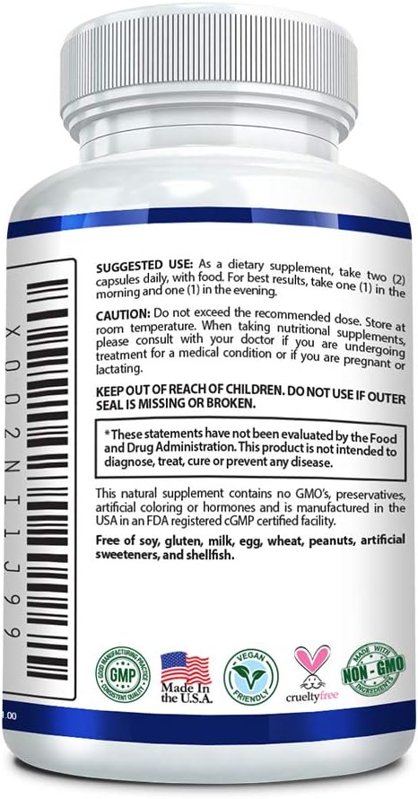 High Potency Resveratrol Supplement - 1000 mg Trans-Resveratrol Capsules - Anti-Aging Formula - 1 Bottle, 60 Count