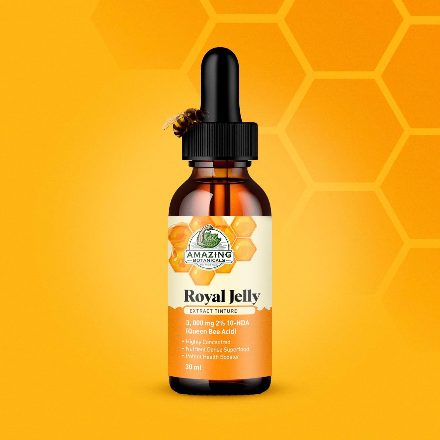High Potency Royal Jelly Extract Tincture - 3,000 mg - Amazing Botanicals