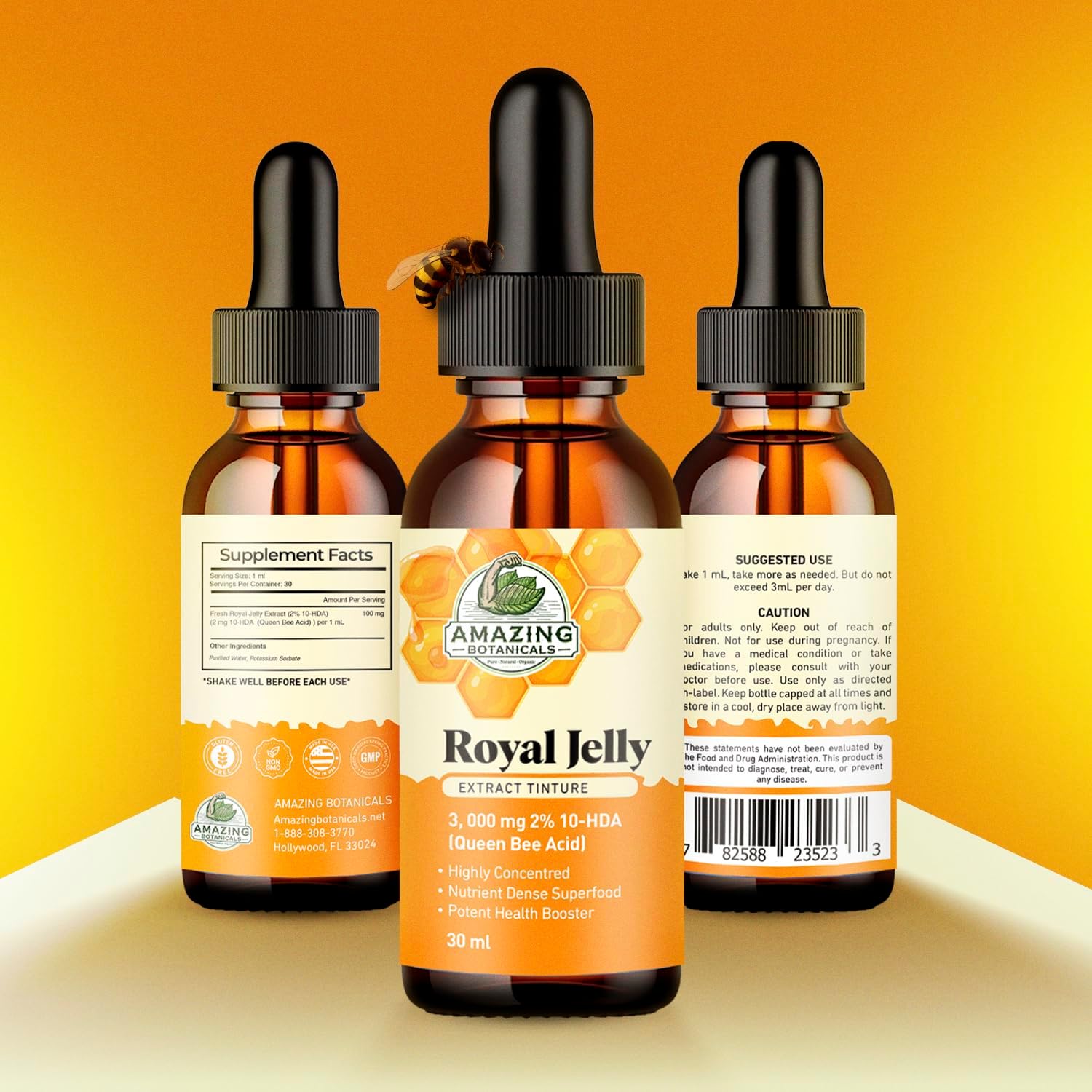 High Potency Royal Jelly Extract Tincture - 3,000 mg - Amazing Botanicals