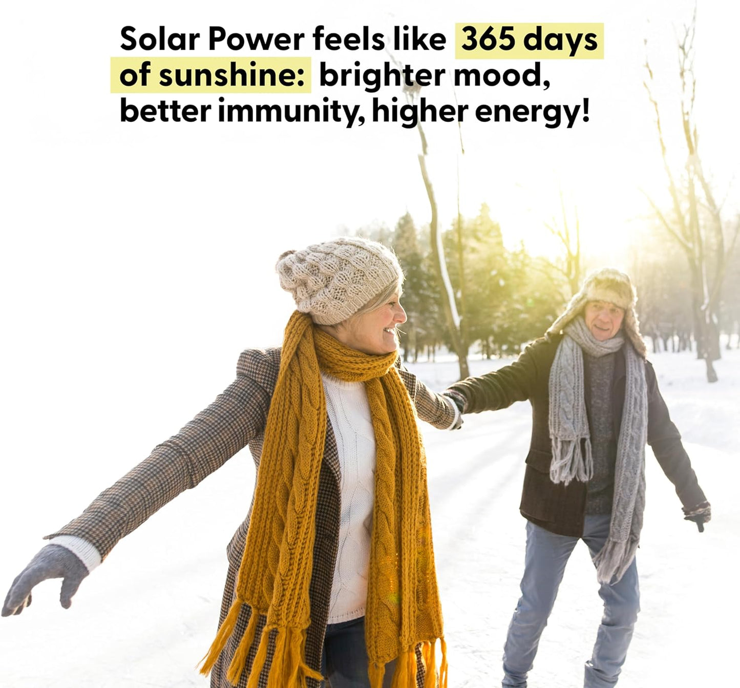 High-Potency Solar Power Vitamin D3 with Patented Vitamin K - MK7 for Immune Balance, Brain Function, and Heart Health - 180 Count