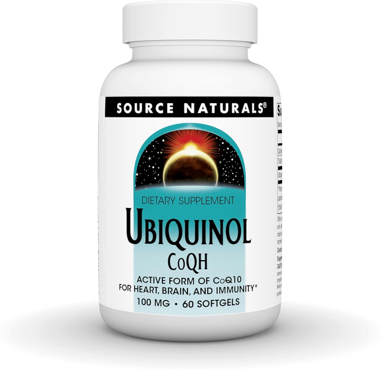 High Potency Source Naturals Ubiquinol CoQH 100mg Softgels - 60 Servings for Enhanced Energy and Heart Health