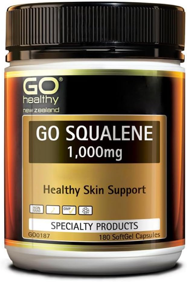 High-Potency Squalene Softgel Capsules for Skin and Cholesterol Support - 1000mg, 180 Count