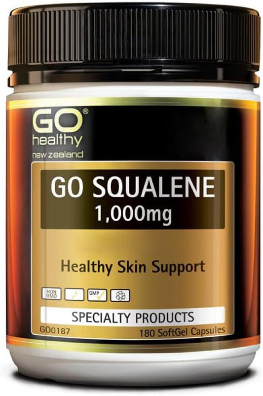 High-Potency Squalene Softgel Capsules for Skin and Cholesterol Support - 1000mg, 180 Count