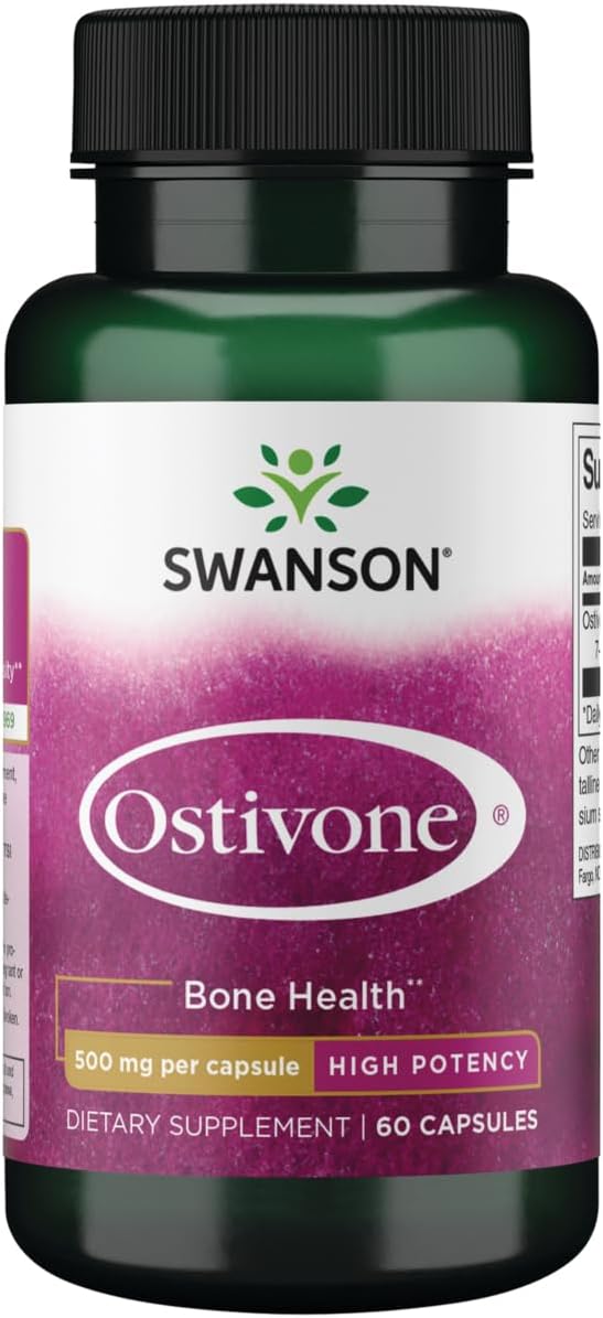 High Potency Swanson Ostivone Supplement 500mg - 60 Capsules for Bone Health