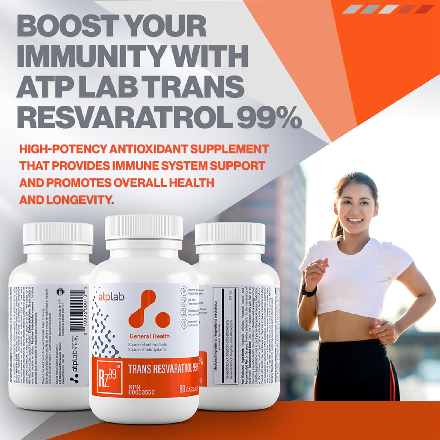 High Potency Trans Resveratrol 99% Capsules - 60 Count | Powerful Antioxidant Support from ATP LAB