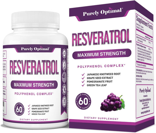High Potency Trans-Resveratrol Supplement 1500mg - Vegan Capsules for Graceful Aging, Immunity, & Wellness