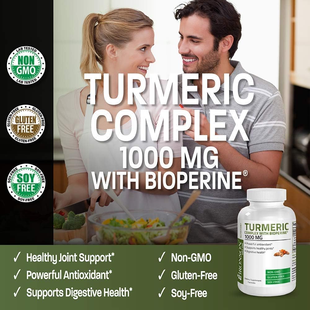 High Potency Turmeric Curcumin with BioPerine for Joint Support + Antarctic Krill Oil 1000mg with Omega-3s EPA, DHA