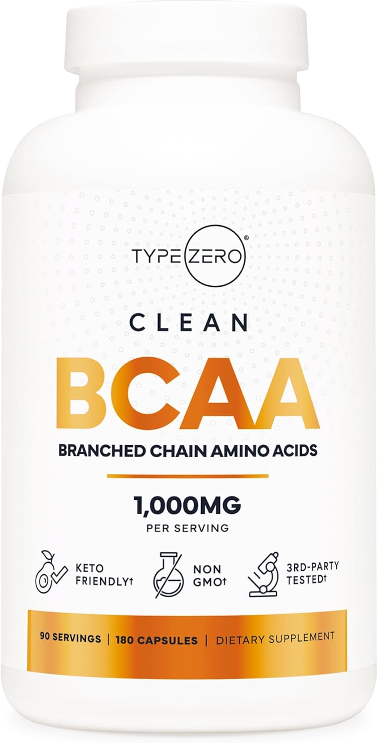High Potency Type Zero BCAA Capsules - 180 Count (90 Servings) - 500mg L-Leucine, 1000mg L-Isoleucine & L-Valine - Branched Chain Amino Acids Supplement
