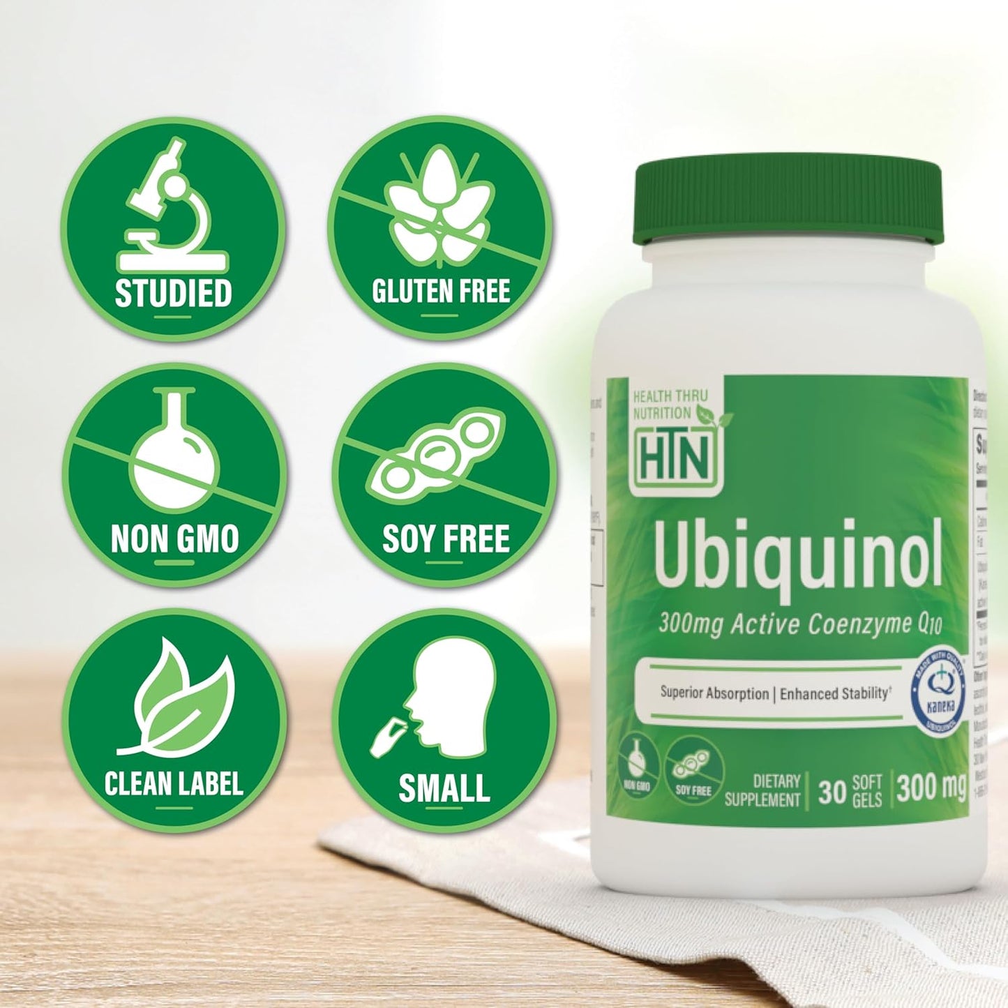 High Potency Ubiquinol 300mg Softgels with Kaneka QH CoQ-10 | Stabilized Formula for Cardio & Mitochondria Health | 3rd Party Tested & Non-GMO