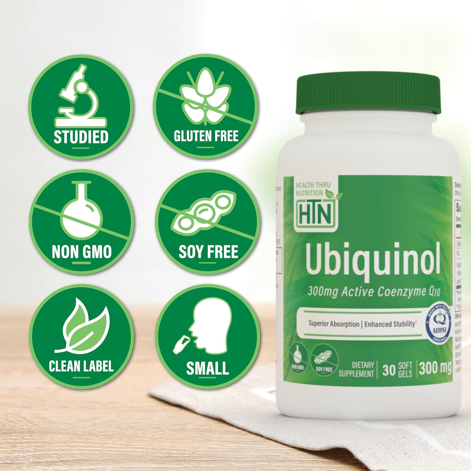 High Potency Ubiquinol 300mg Softgels with Kaneka QH CoQ-10 | Stabilized Formula for Cardio & Mitochondria Health | 3rd Party Tested & Non-GMO
