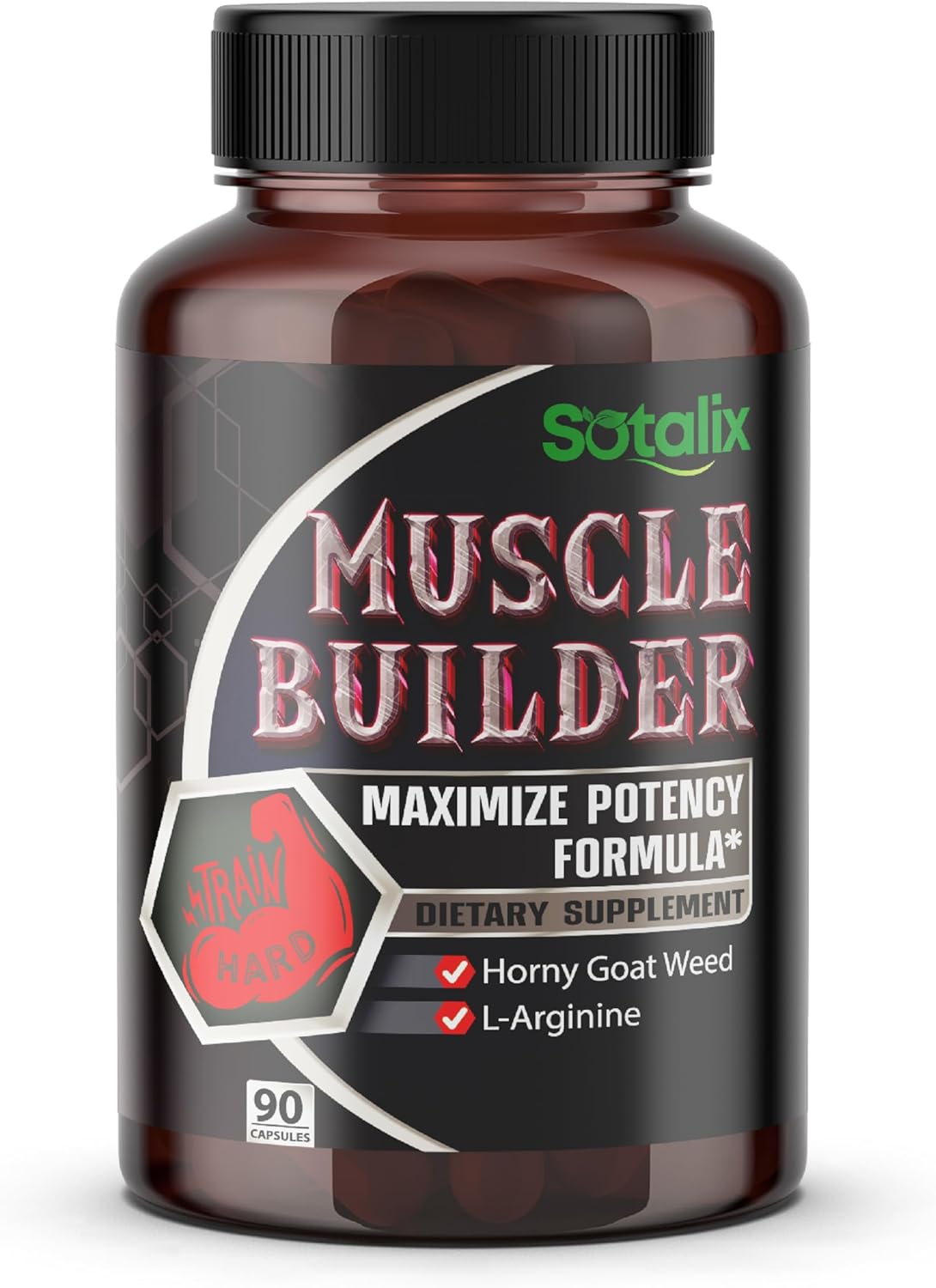 High-Potency Ultra Muscle Builder Supplement with L-Arginine and Tribulus - Boost Energy, Stamina, Strength - 90-Day Supply - 13800mg - 90 Count