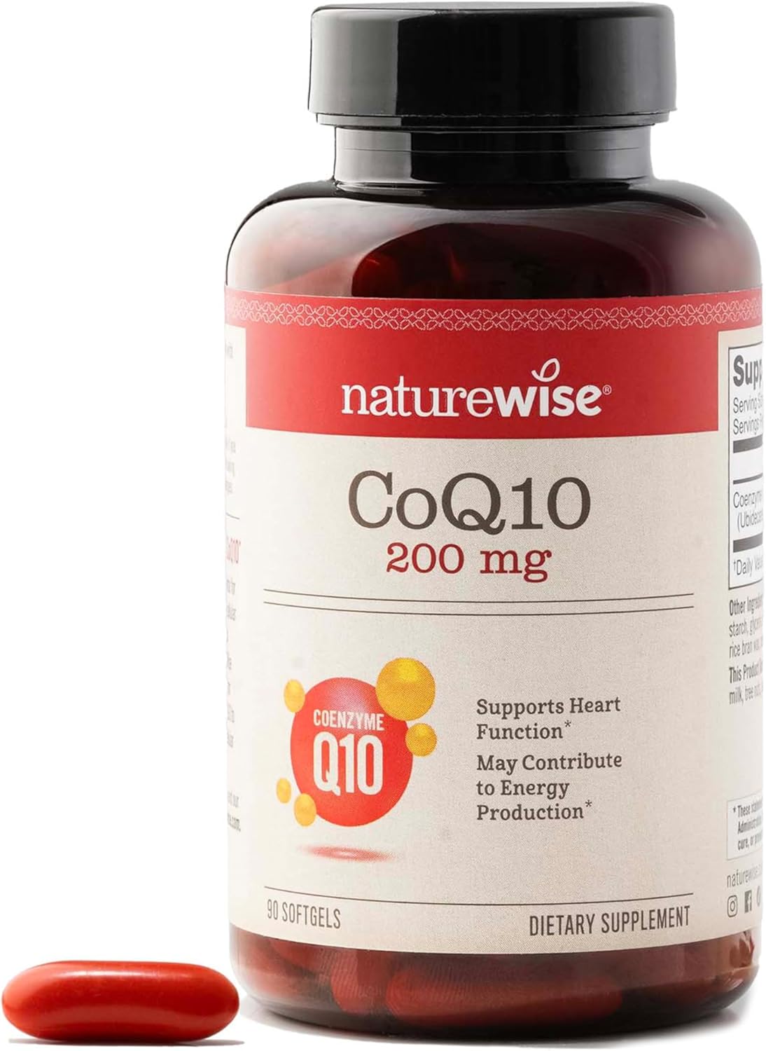 High Potency Vegan CoQ10 200mg Softgels - Heart Health & Energy Supplement - Antioxidant, Non-GMO, Gluten-Free - 90 Count