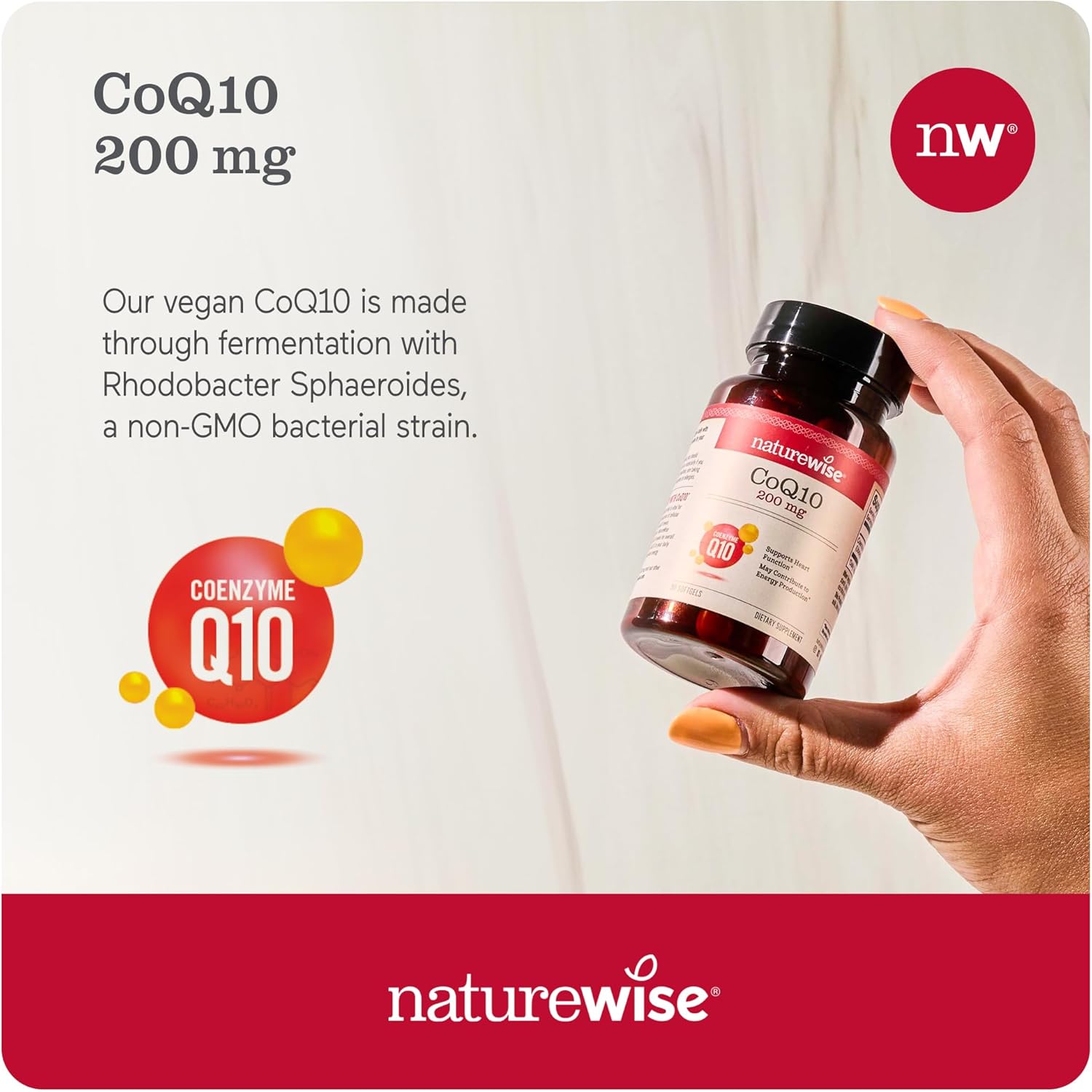 High Potency Vegan CoQ10 200mg Softgels - Heart Health & Energy Supplement - Antioxidant, Non-GMO, Gluten-Free - 90 Count