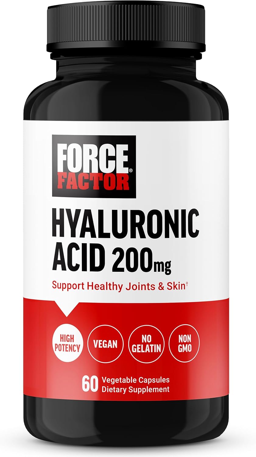 High Potency Vegan Hyaluronic Acid Supplements for Joint Health and Skin Hydration - 60 Capsules