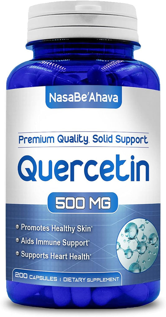 High Potency Vegan Quercetin Dihydrate Capsules for Heart, Skin, and Immune Support - 500mg Antioxidant Supplement - Gluten-Free - Made in USA (200 Servings)