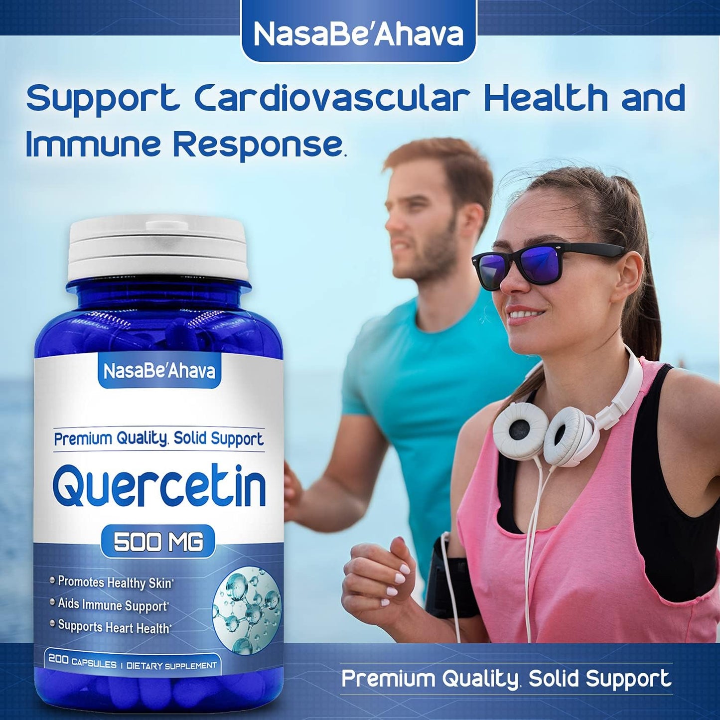 High Potency Vegan Quercetin Dihydrate Capsules for Heart, Skin, and Immune Support - 500mg Antioxidant Supplement - Gluten-Free - Made in USA (200 Servings)