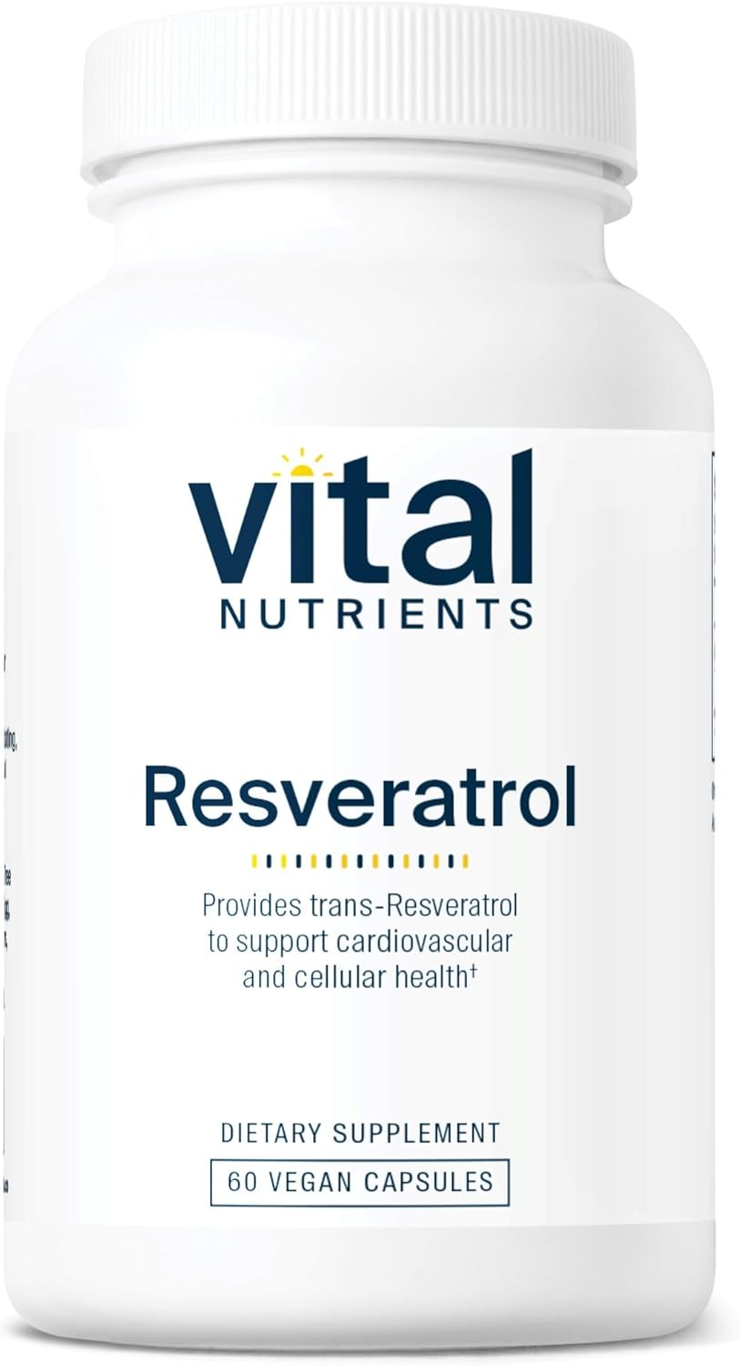 High Potency Vegan Resveratrol Supplement for Cardiovascular and Cell Health, Gluten-Free, Non-GMO - 60 Capsules