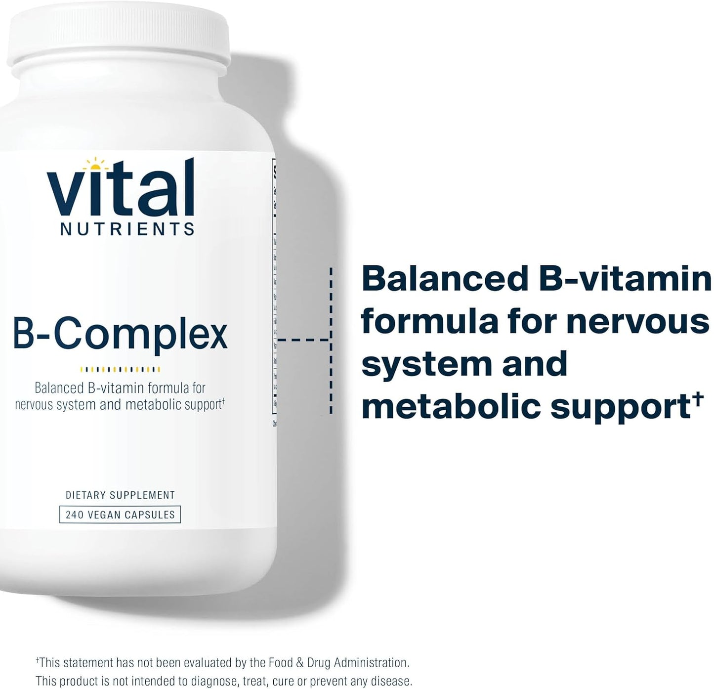 High-Potency Vegan Vitamin B-Complex Capsules for Energy, Metabolism, and Heart Health - 240 Capsules
