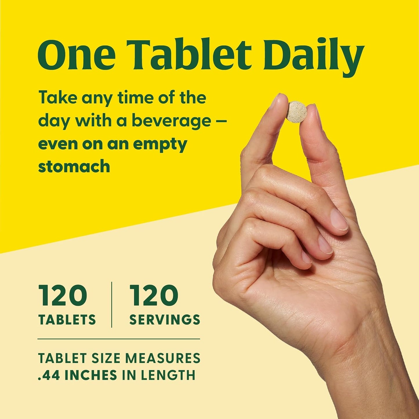 High Potency Vegan Zinc Supplements for Immune Support - 22.5 mg Fermented Zinc - Gluten-Free, Kosher - 120 Tablets