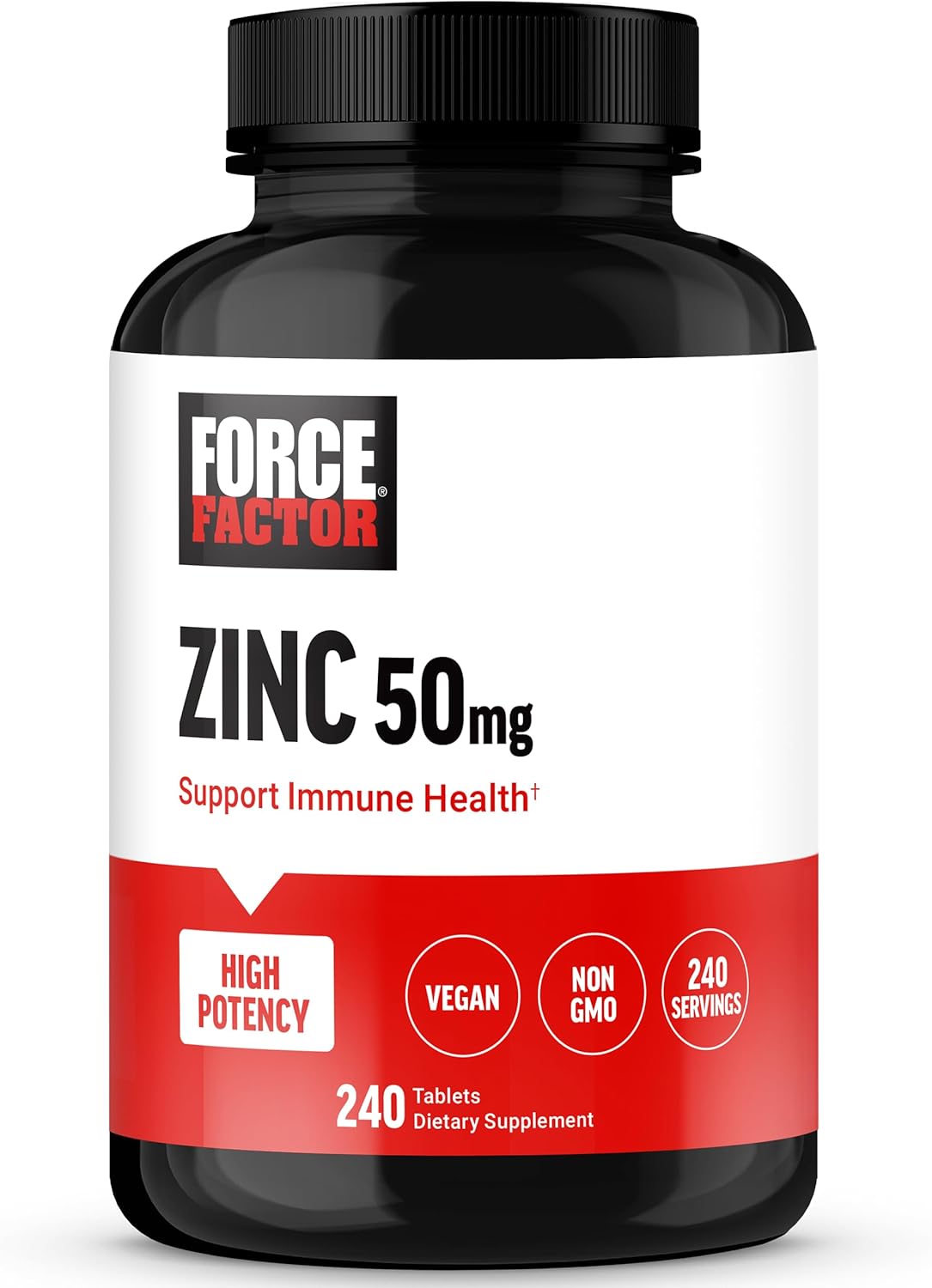High-Potency Vegan Zinc Supplements with Zinc Oxide, Gluconate, and Citrate for Immune Health - 240 Tablets