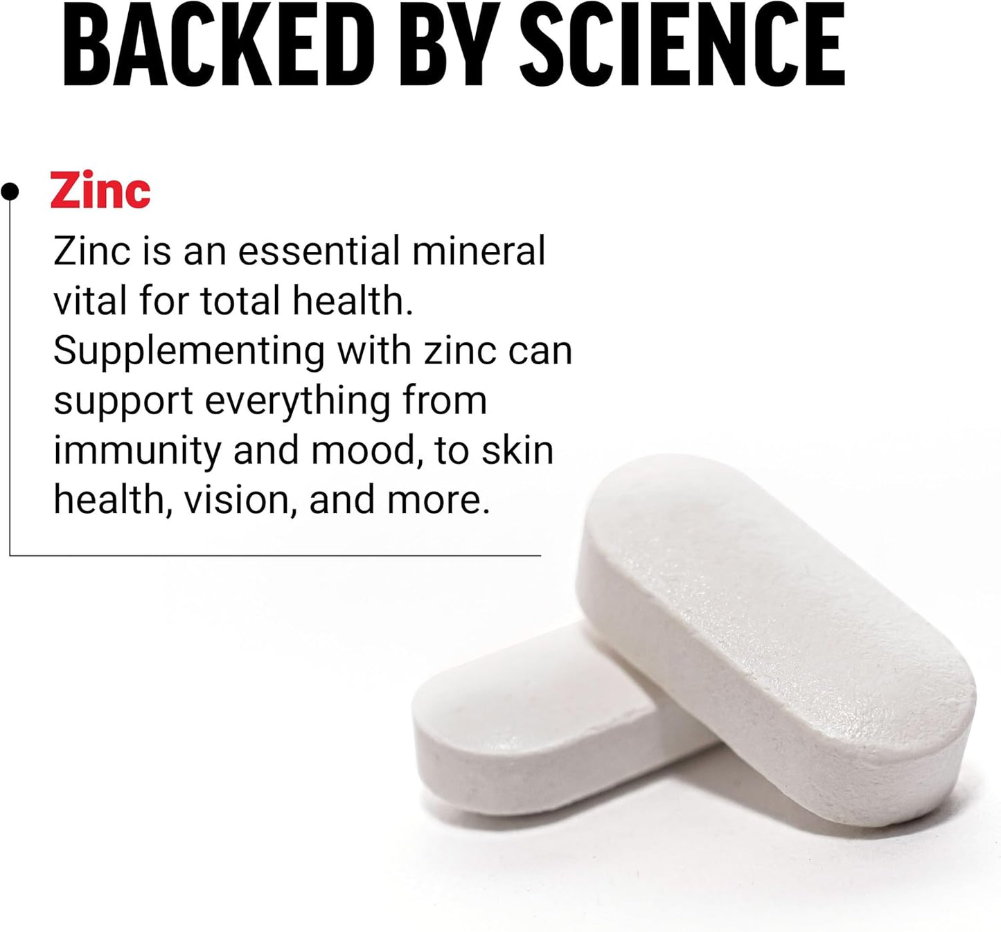 High-Potency Vegan Zinc Supplements with Zinc Oxide, Gluconate, and Citrate for Immune Health - 240 Tablets