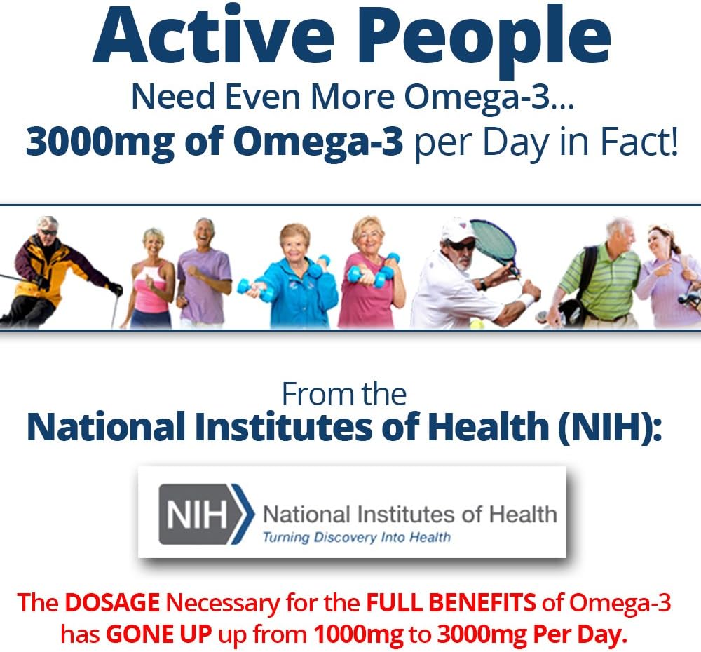 High Potency Viking Icelandic Omega-3 Fish Oil Softgels with Quadruple Strength DHA & EPA - 90 Count