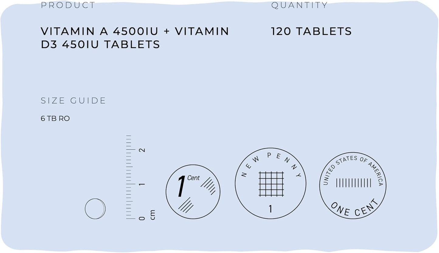 High Potency Vitamin A 10000IU Tablets for Healthy Skin & Vision - Vegan Supplement for Mood & Nutrition - 120 Count - Eco-Friendly Packaging