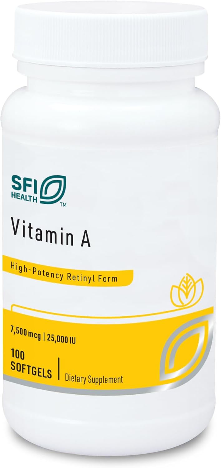 High Potency Vitamin A Softgels - 25000 IU Dose (7500mcg RAE) from Fish Liver Oil