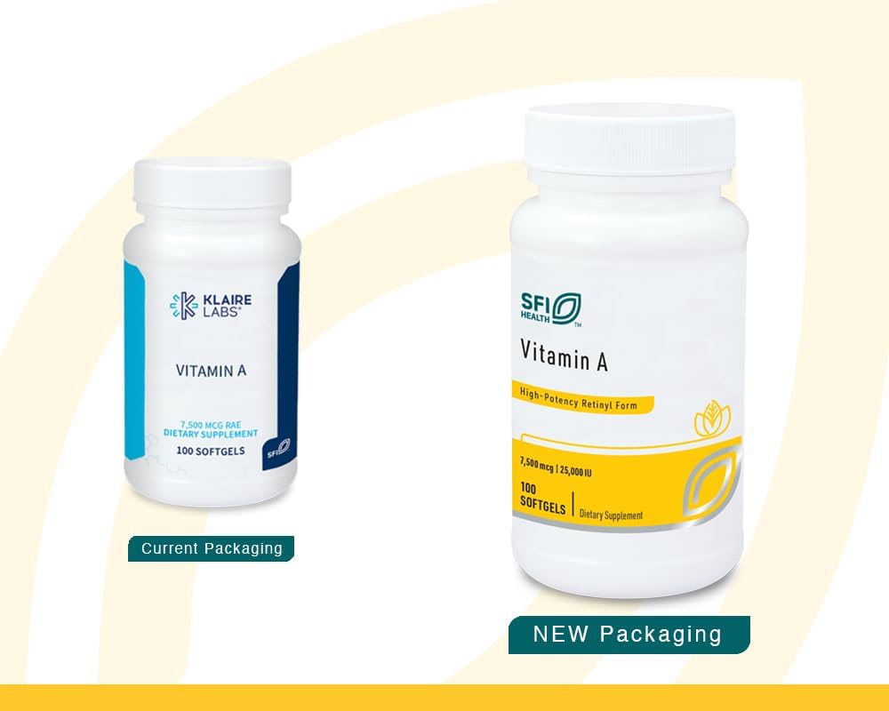 High Potency Vitamin A Softgels - 25000 IU Dose (7500mcg RAE) from Fish Liver Oil