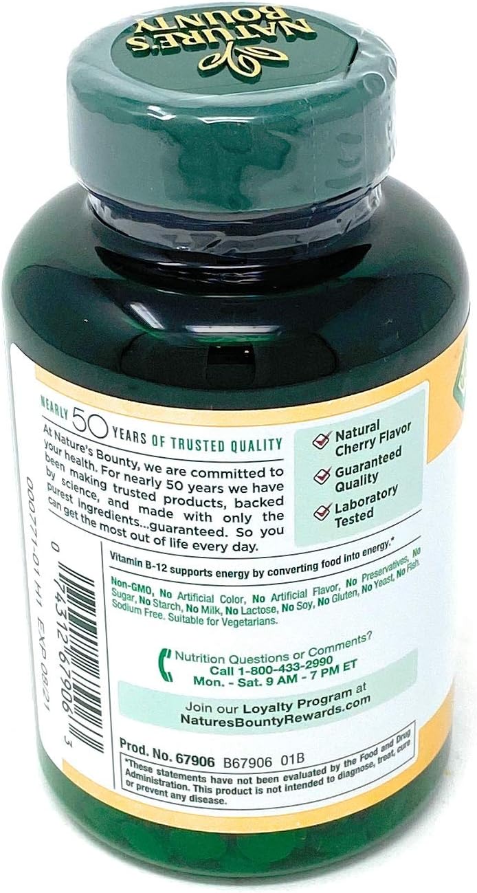 High Potency Vitamin B-12 2500 mcg - 300 Quick Dissolve Tablets by Nature's Bounty