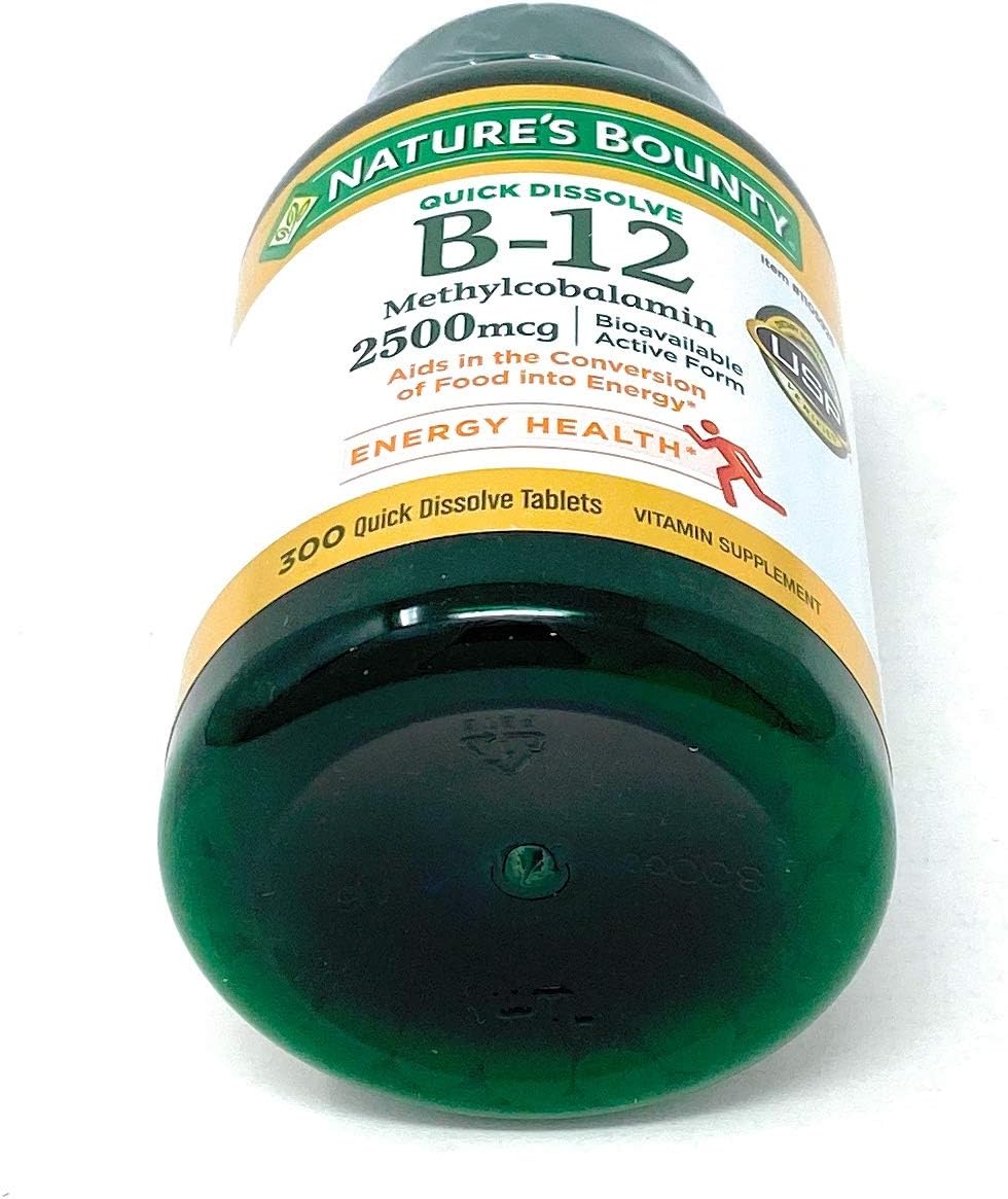 High Potency Vitamin B-12 2500 mcg - 300 Quick Dissolve Tablets by Nature's Bounty