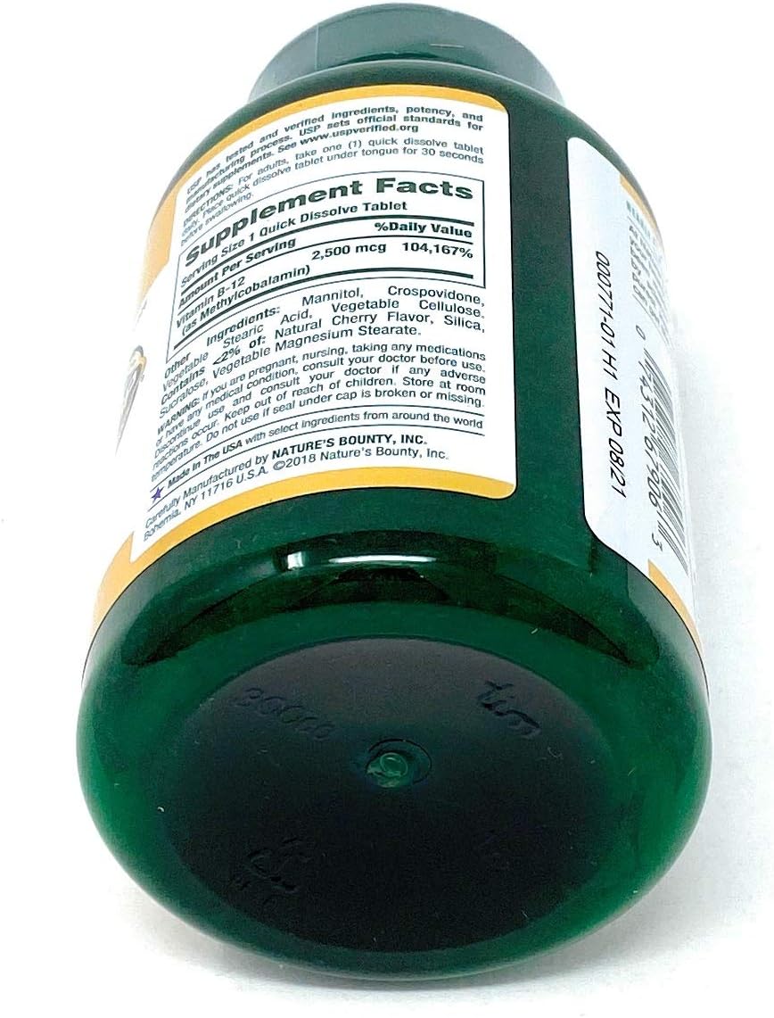 High Potency Vitamin B-12 2500 mcg - 300 Quick Dissolve Tablets by Nature's Bounty