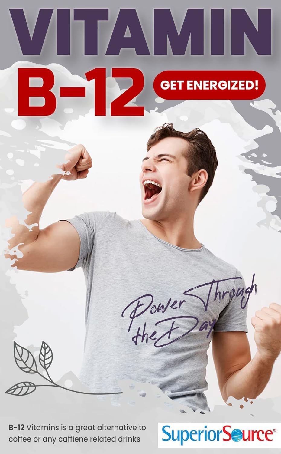 High Potency Vitamin B12 Methylcobalamin Tablets for Energy & Heart Health - 60 Ct, Non-GMO, Quick Dissolve Formula