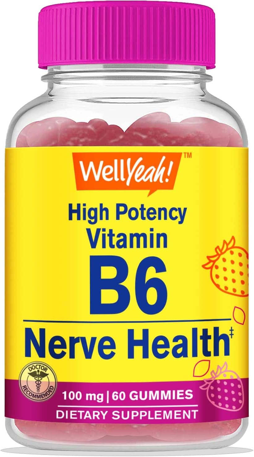 High Potency Vitamin B6 and Vitamin C Gummies Bundle - Delicious Chewable Supplement, Gluten and GMO Free