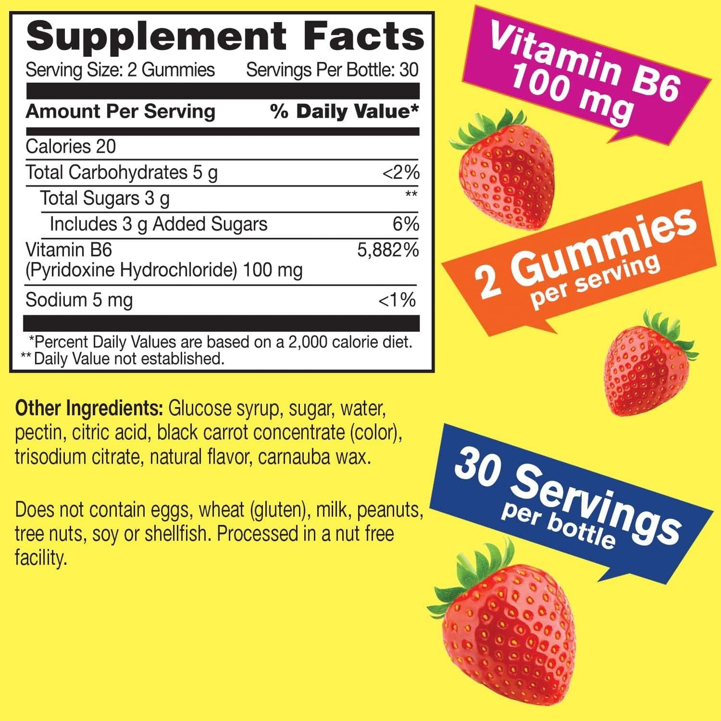 High Potency Vitamin B6 and Vitamin C Gummies Bundle - Delicious Chewable Supplement, Gluten and GMO Free