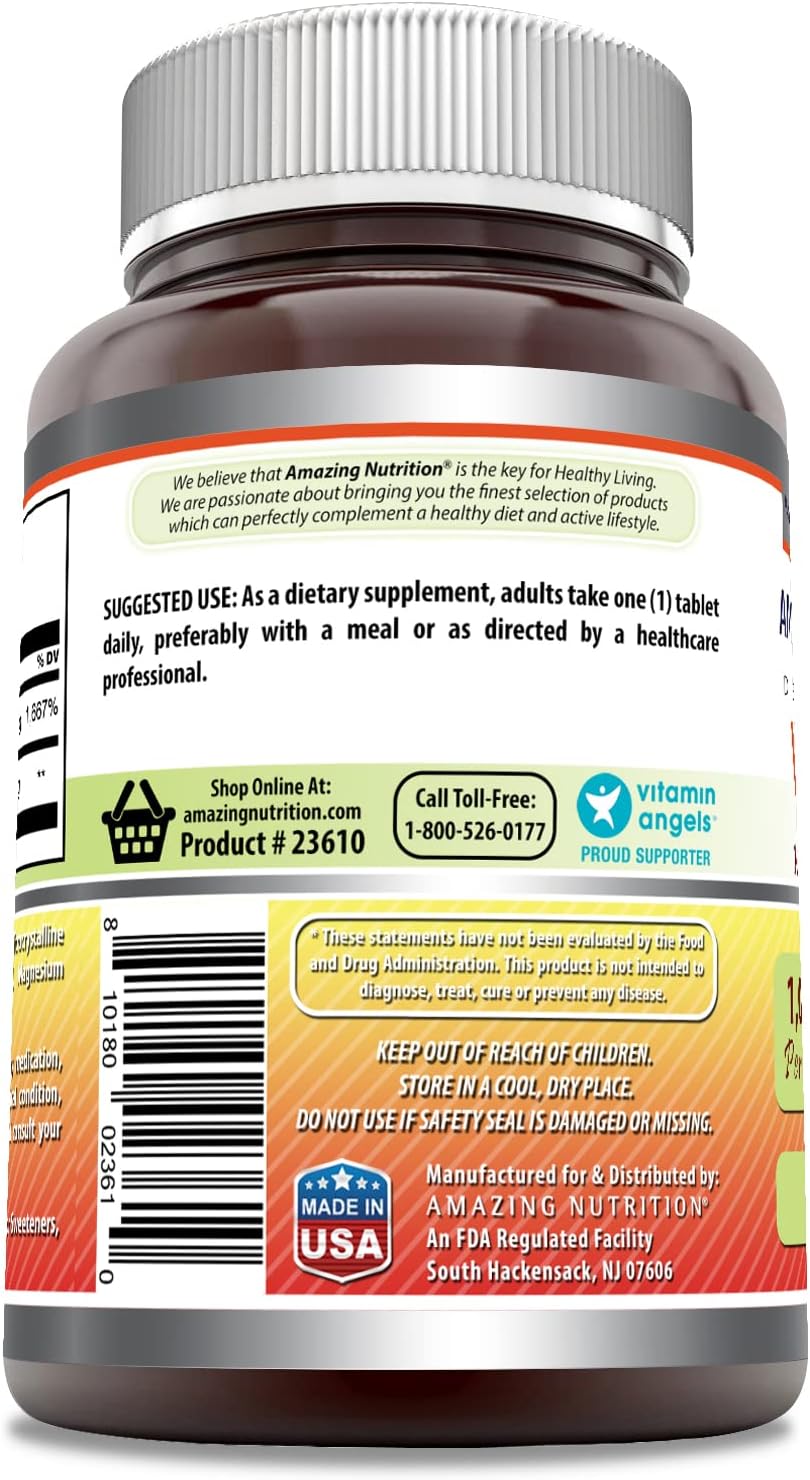 High Potency Vitamin C with Rose Hips 1000mg - 240 Tablets | Non-GMO, Gluten Free USA Made Supplement by Amazing Nutrition